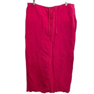 Paul Harris Design Skirt Womens XL Linen Blend Maxi Fuschia Lagenlook Minimalist